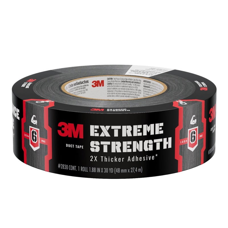3M Extreme Strength Duct Tape 2830, 1.88 in x 30 yd (48 mm x 27.4 m), 12 Rolls/case - Image 1